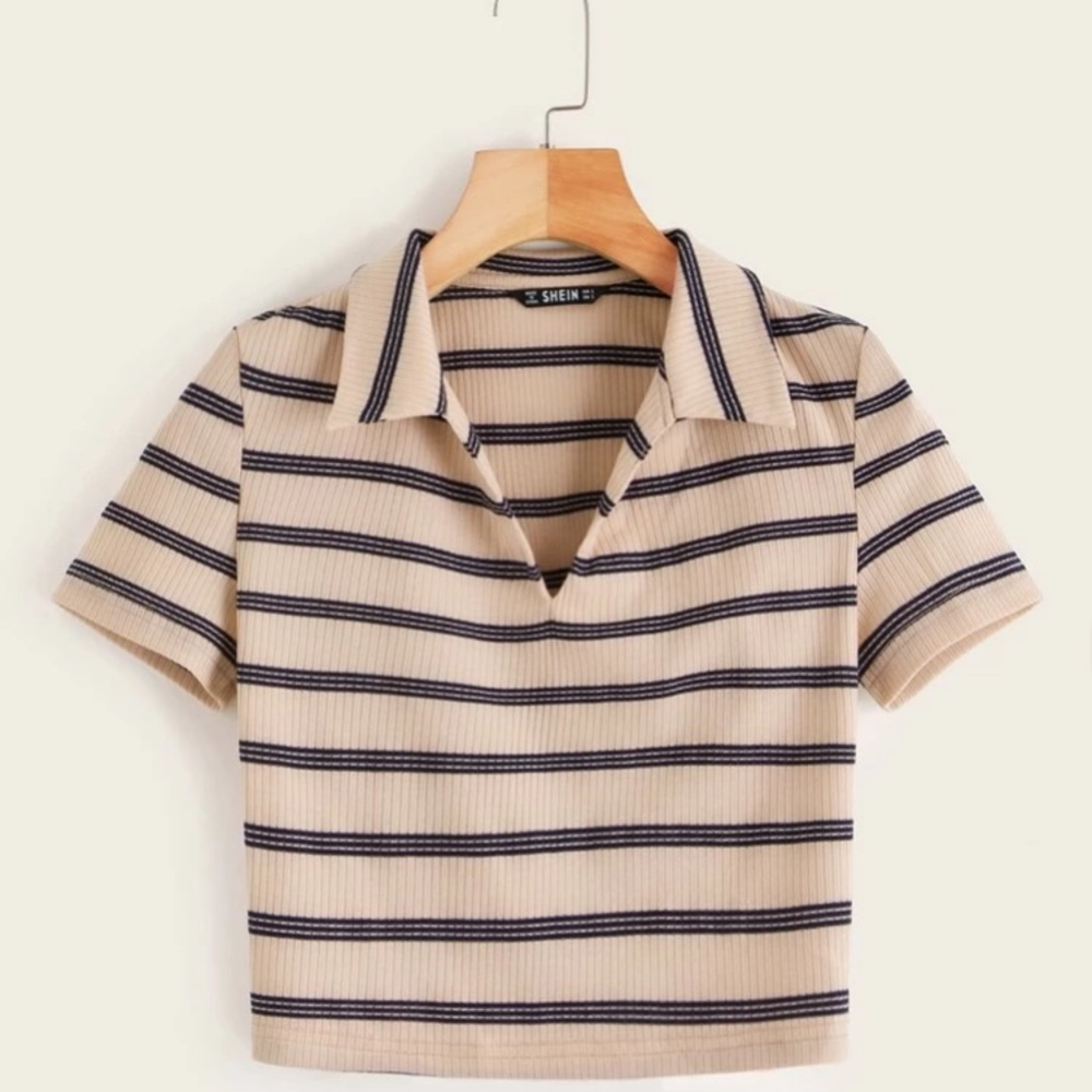 Ribbed striped crop top